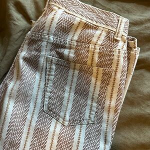 Striped Brown and Cream Women Jeans